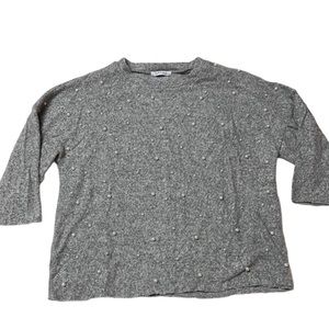 Zara Grey Pearl Top